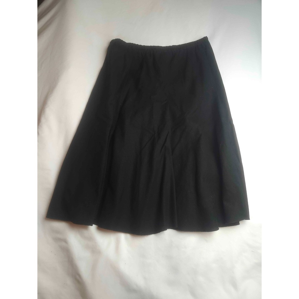 Spense Skirt Womens XL Black Woven Minimalist Quiet Luxury A-Line Knee Length